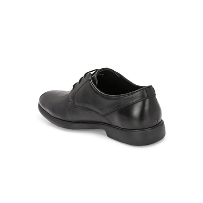 Valentino Men Premium Leather Black Lace-Up Formal Derby Shoes