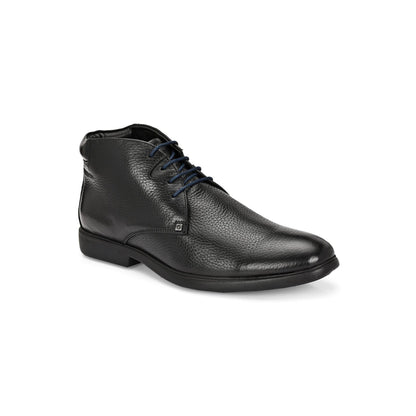Valentino Men Premium Leather Black Lace-Up Formal Derby Shoes
