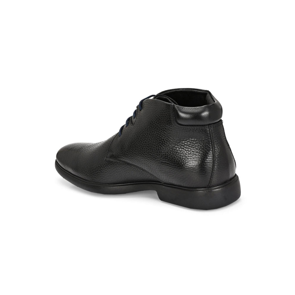 Valentino Men Premium Leather Black Lace-Up Formal Derby Shoes