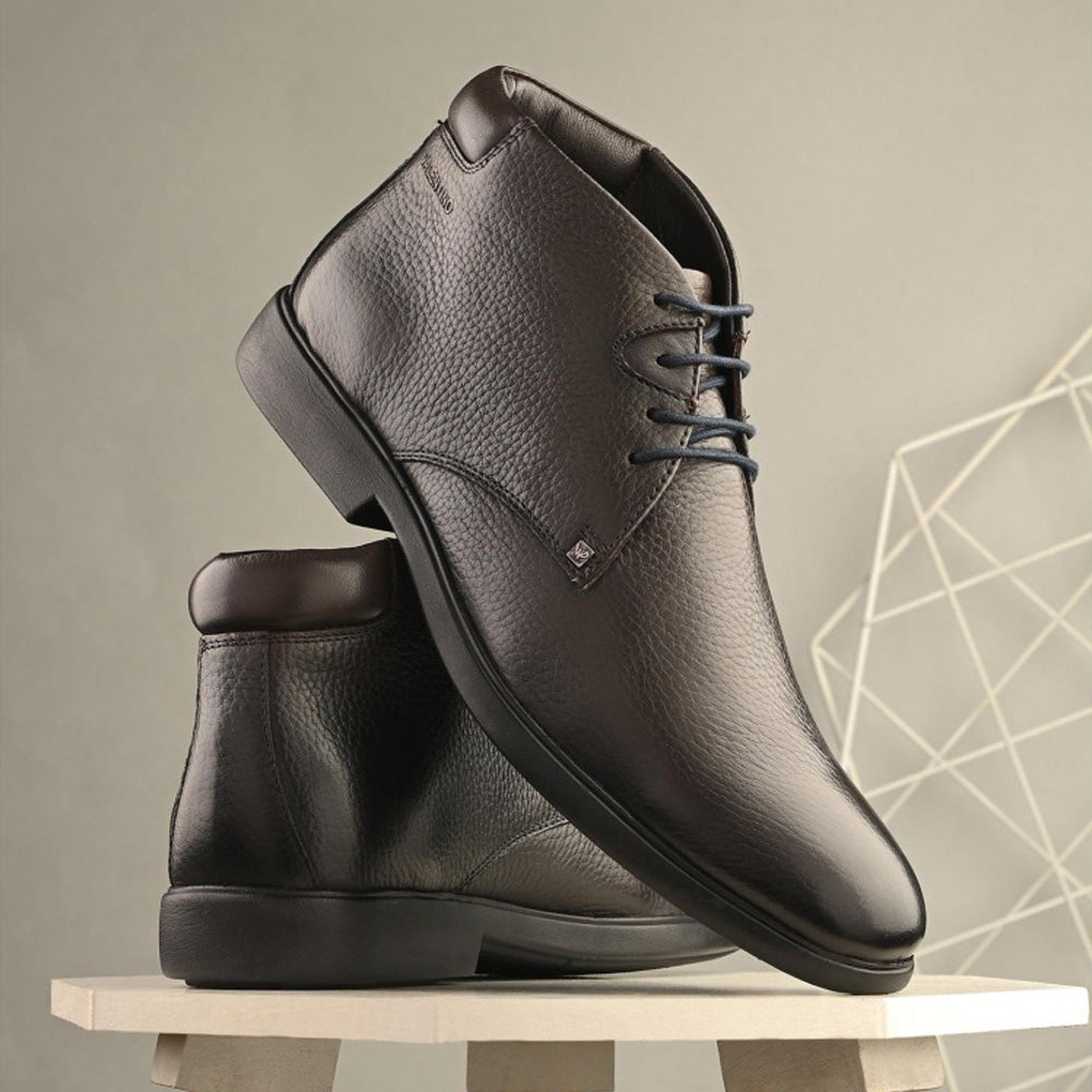 Valentino Men Premium Leather Brown Lace-Up Formal Derby Shoes
