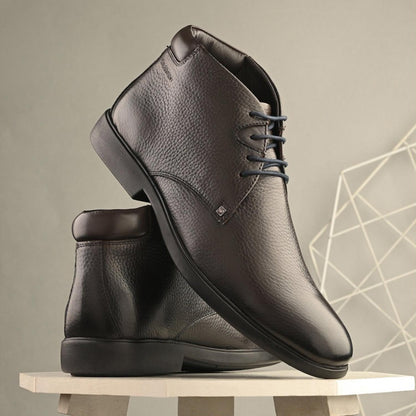 Valentino Men Premium Leather Brown Lace-Up Formal Derby Shoes