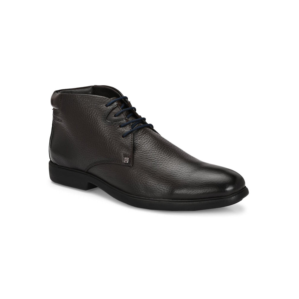 Valentino Men Premium Leather Brown Lace-Up Formal Derby Shoes
