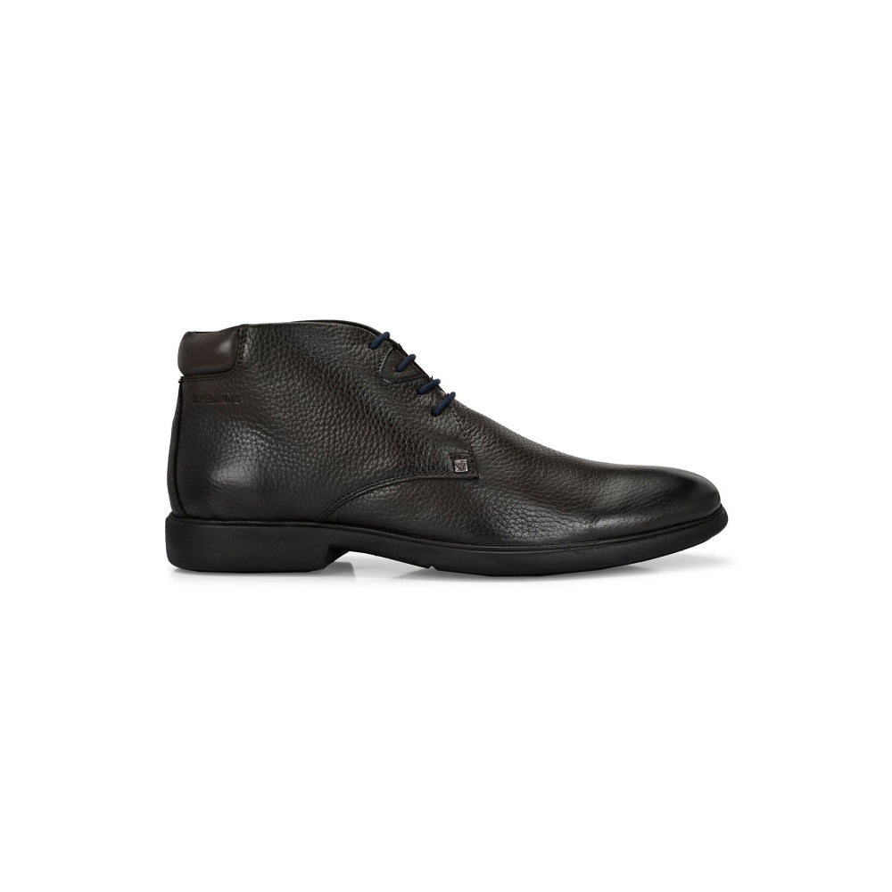 Valentino Men Premium Leather Brown Lace-Up Formal Derby Shoes
