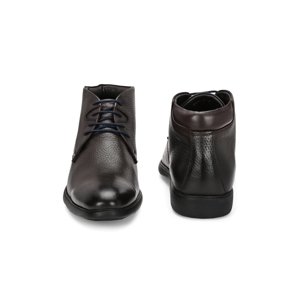 Valentino Men Premium Leather Brown Lace-Up Formal Derby Shoes