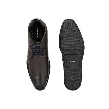 Valentino Men Premium Leather Brown Lace-Up Formal Derby Shoes
