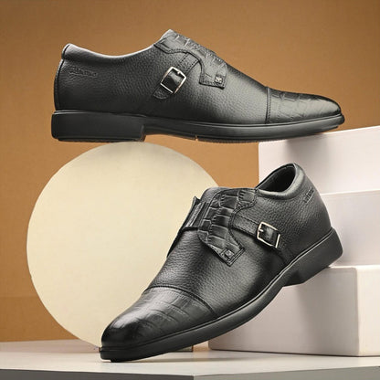 Valentino Men Premium Leather Black Slip-On Formal Loafer Shoes