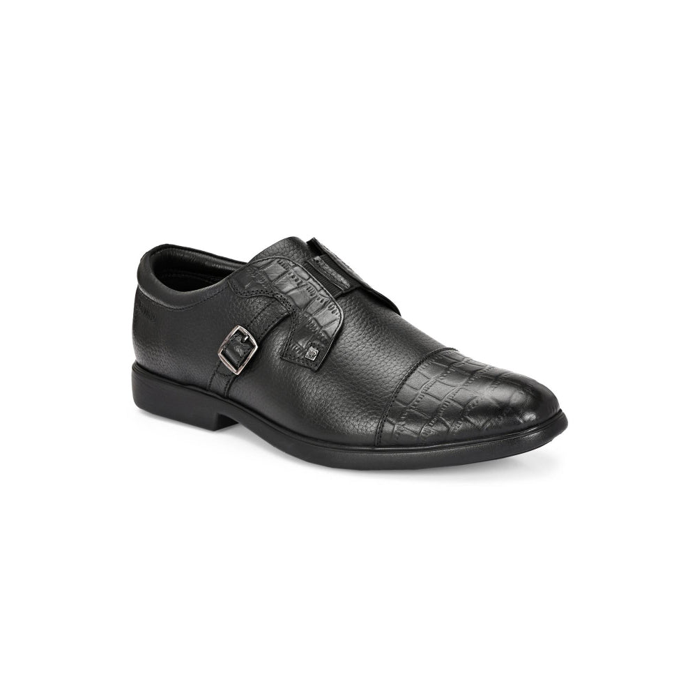 Valentino Men Premium Leather Black Slip-On Formal Loafer Shoes