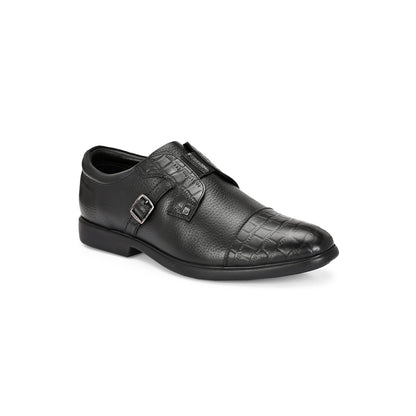 Valentino Men Premium Leather Black Slip-On Formal Loafer Shoes