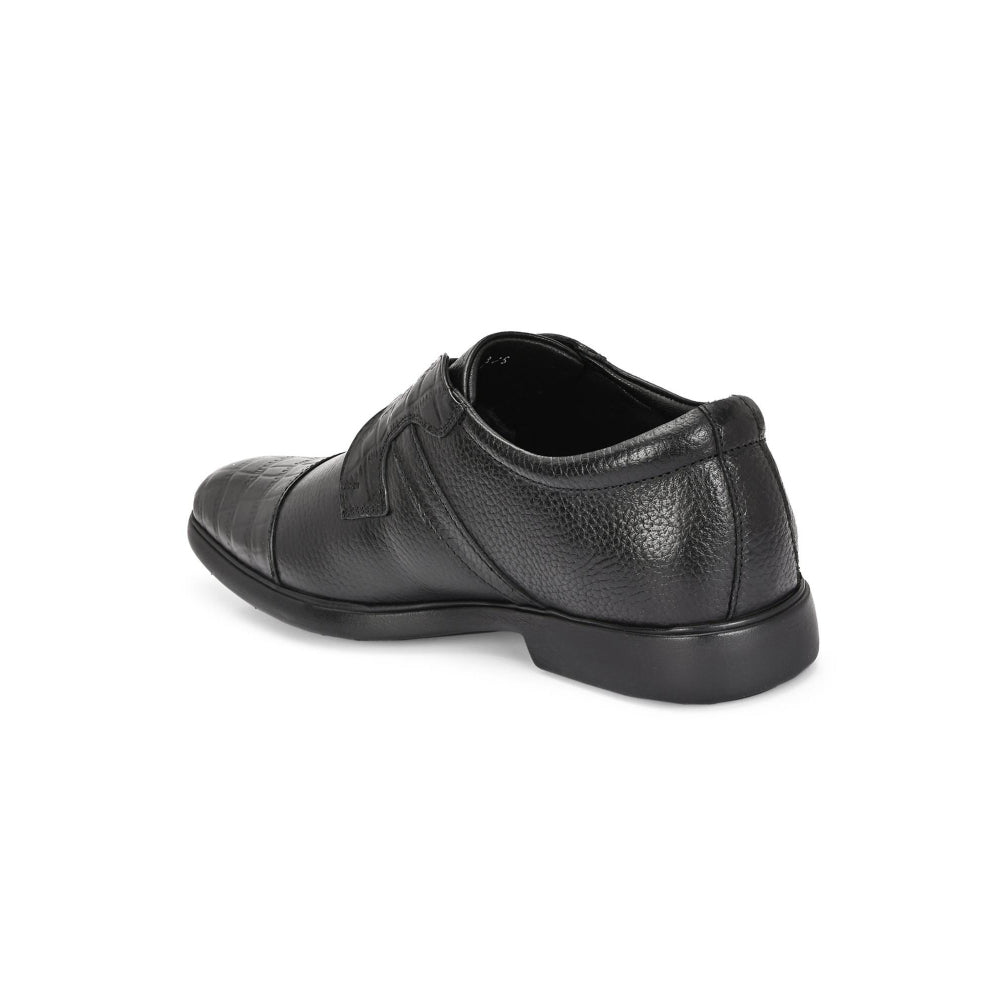 Valentino Men Premium Leather Black Slip-On Formal Loafer Shoes