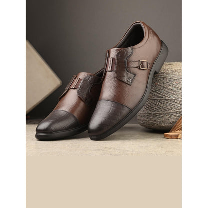 Valentino Men Premium Leather Brown Slip-On Formal Loafer Shoes
