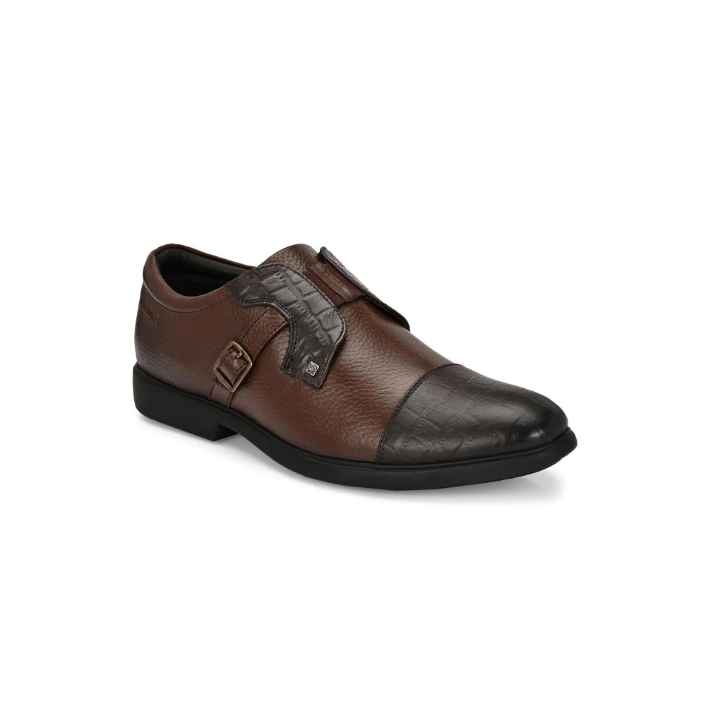 Valentino Men Premium Leather Brown Slip-On Formal Loafer Shoes