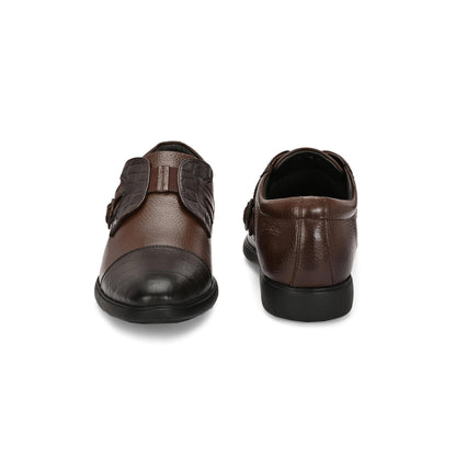 Valentino Men Premium Leather Brown Slip-On Formal Loafer Shoes