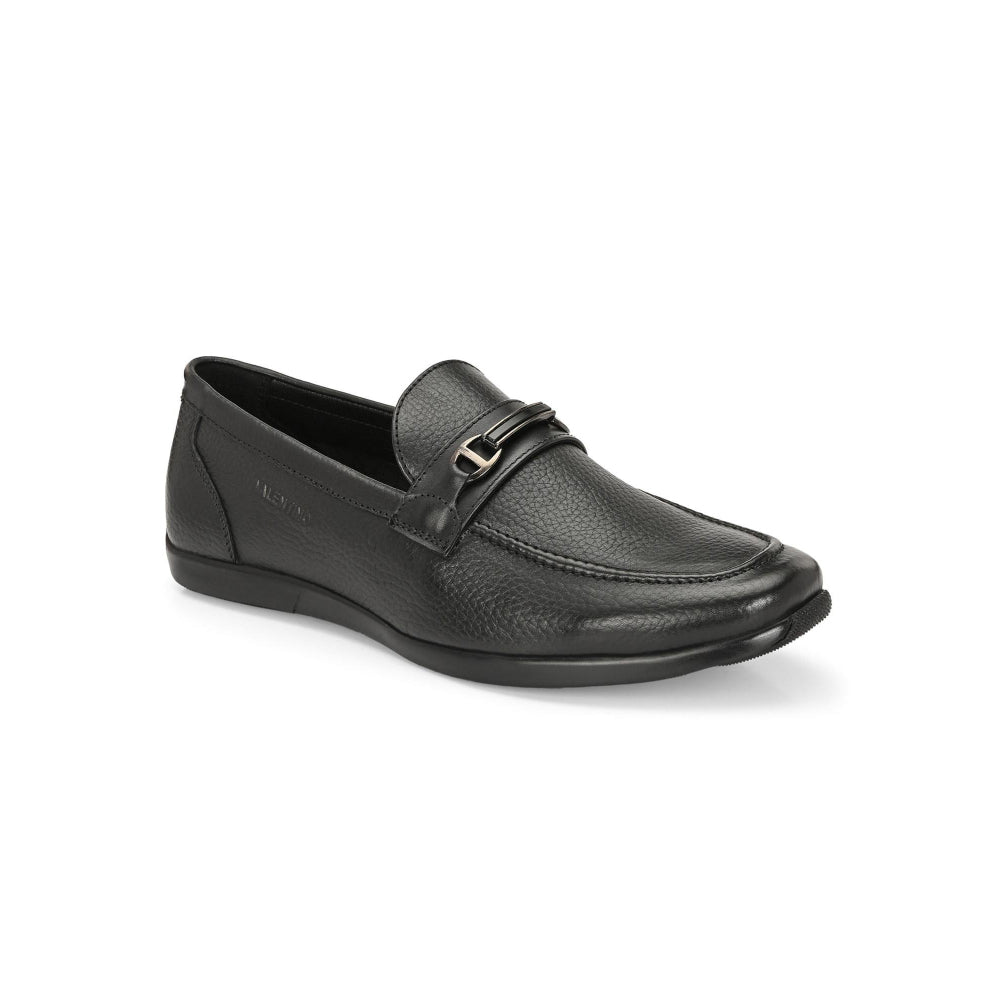 Valentino Men Premium Leather Black Slip-On Formal Loafer Shoes