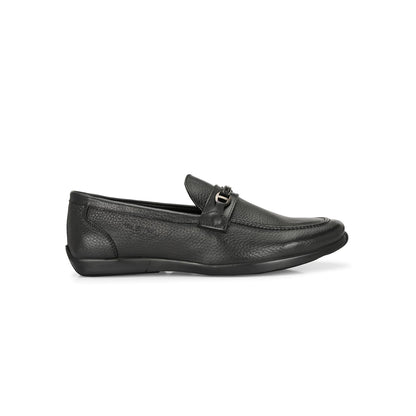 Valentino Men Premium Leather Black Slip-On Formal Loafer Shoes