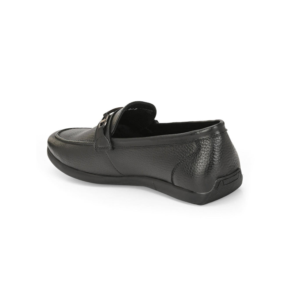 Valentino Men Premium Leather Black Slip-On Formal Loafer Shoes