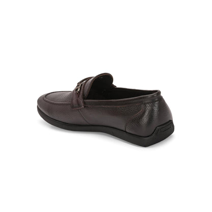 Valentino Men Premium Leather Brown Slip-On Formal Loafer Shoes