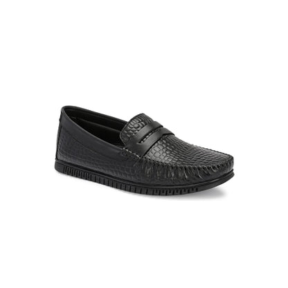 Valentino Men Premium Leather Textured Penny Loafers