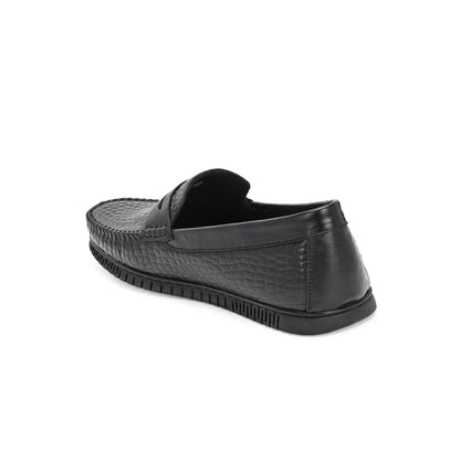 Valentino Men Premium Leather Textured Penny Loafers