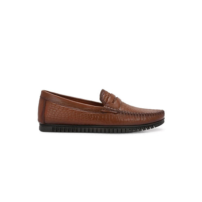 Valentino Men Premium Leather Textured Penny Loafers