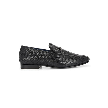 Valentino Genuine Leather Woven Slip-On Loafers for Men with Nulite Sole