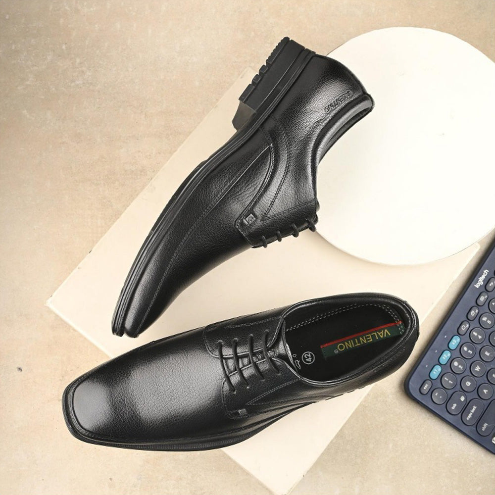 Valentino Men Premium Leather Lace-Up Formal Shoes