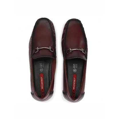 Valentino Men Premium Leather Bordo Slip on Loafer