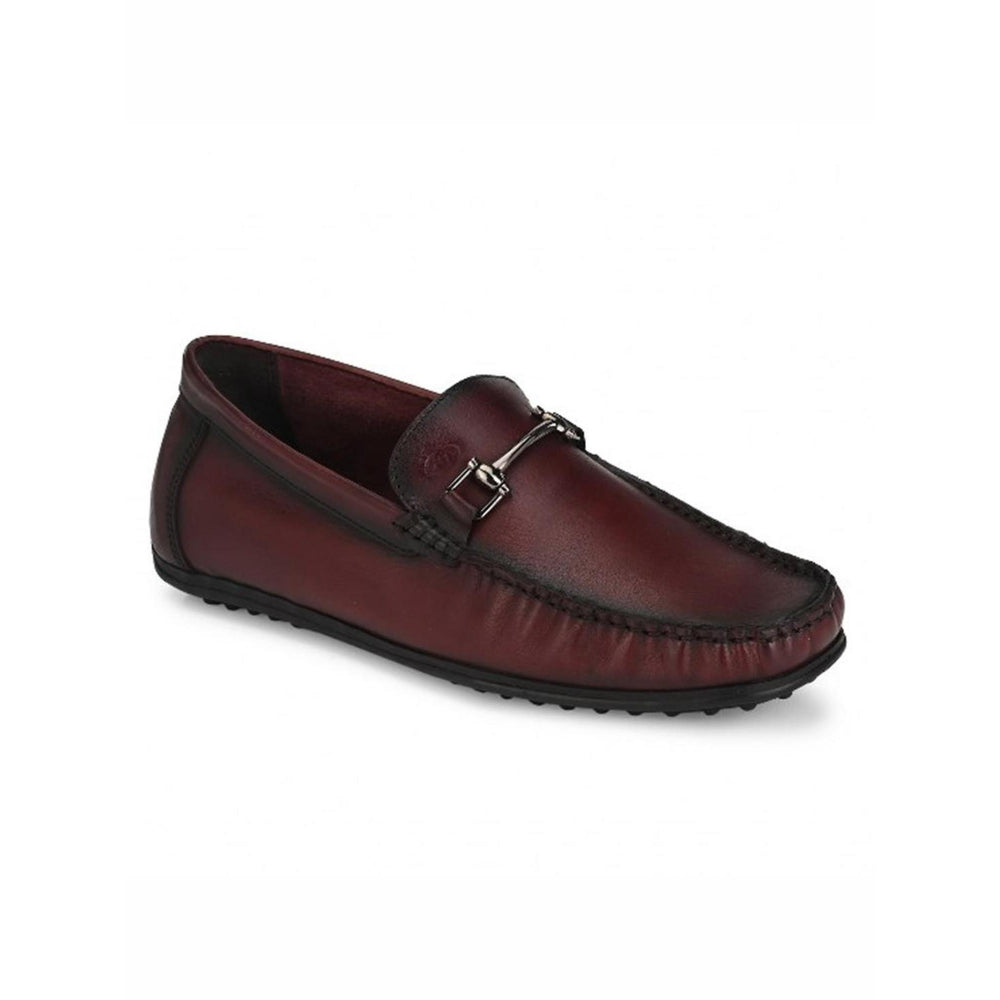 Valentino Men Premium Leather Bordo Slip on Loafer