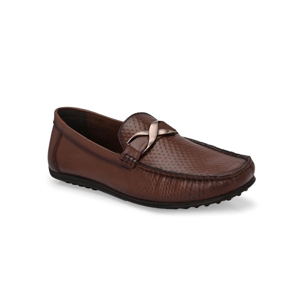 Valentino Men Premium Leather Brown Slip On Loafer