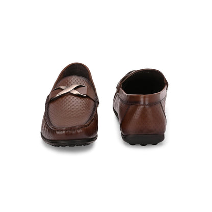 Valentino Men Premium Leather Brown Slip On Loafer