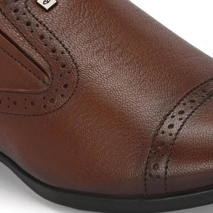 Valentino Men Premium Leather Mocca Slip-On Formal Loafer Shoes