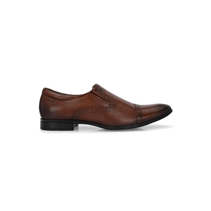 Valentino Men Premium Leather Mocca Slip-On Formal Loafer Shoes
