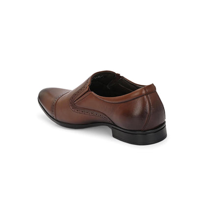 Valentino Men Premium Leather Mocca Slip-On Formal Loafer Shoes