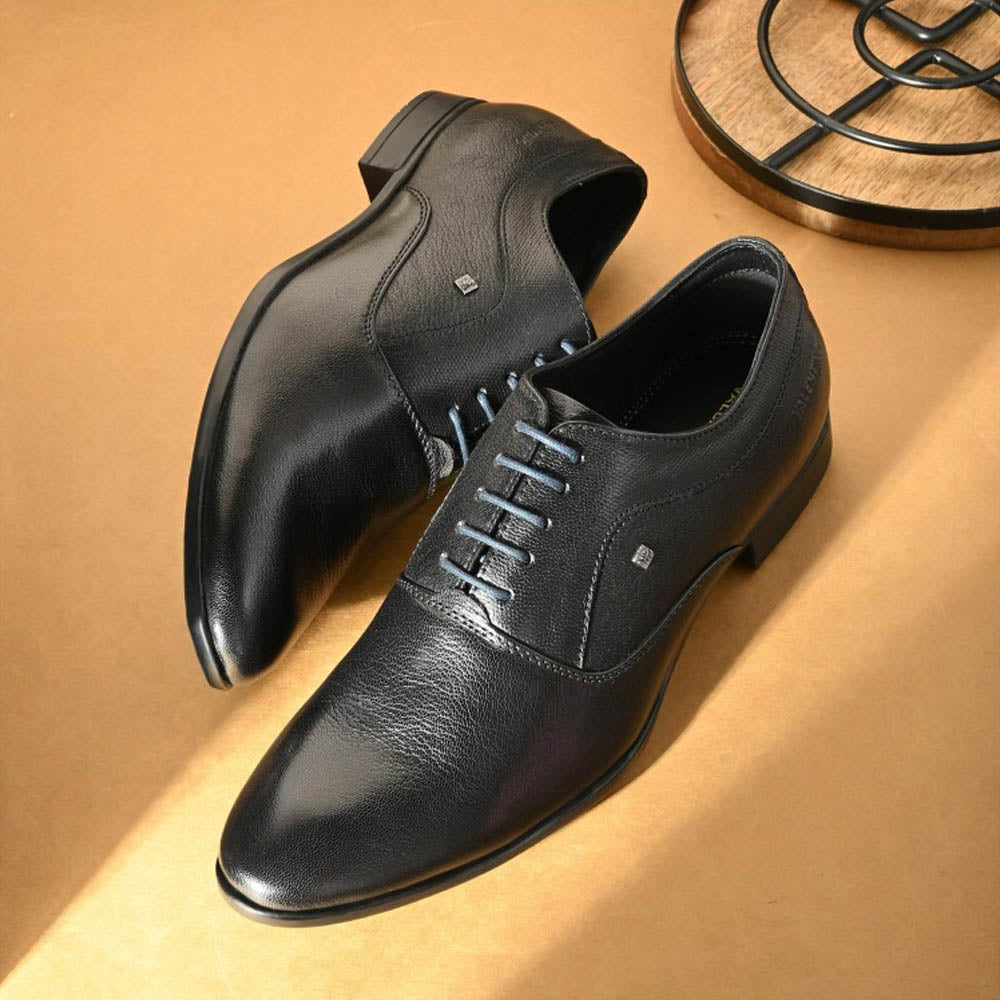 Valentino Men Premium Leather Black Lace Up Formal Oxford Shoes