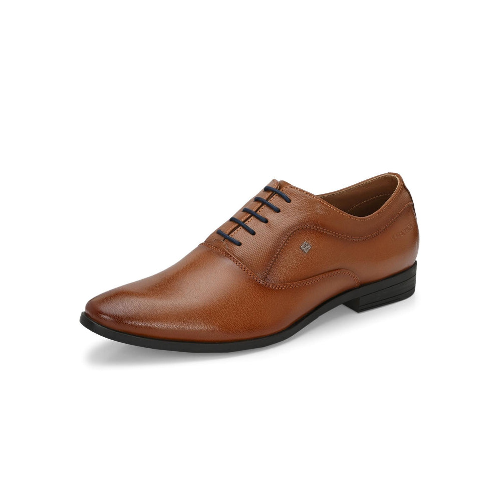 Valentino Men Premium Leather Tan Lace Up Formal Oxford Shoes