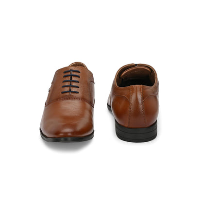 Valentino Men Premium Leather Tan Lace Up Formal Oxford Shoes
