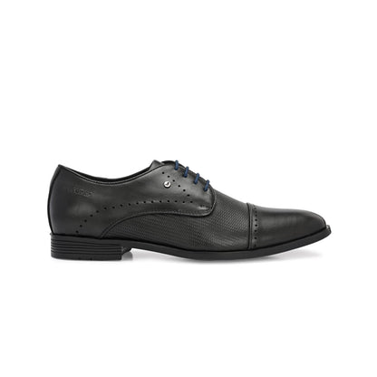 Valentino Men Premium Leather Black Cap Toe Formal Shoes