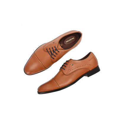 Valentino Men Premium Leather Cap Toe Formal Shoes