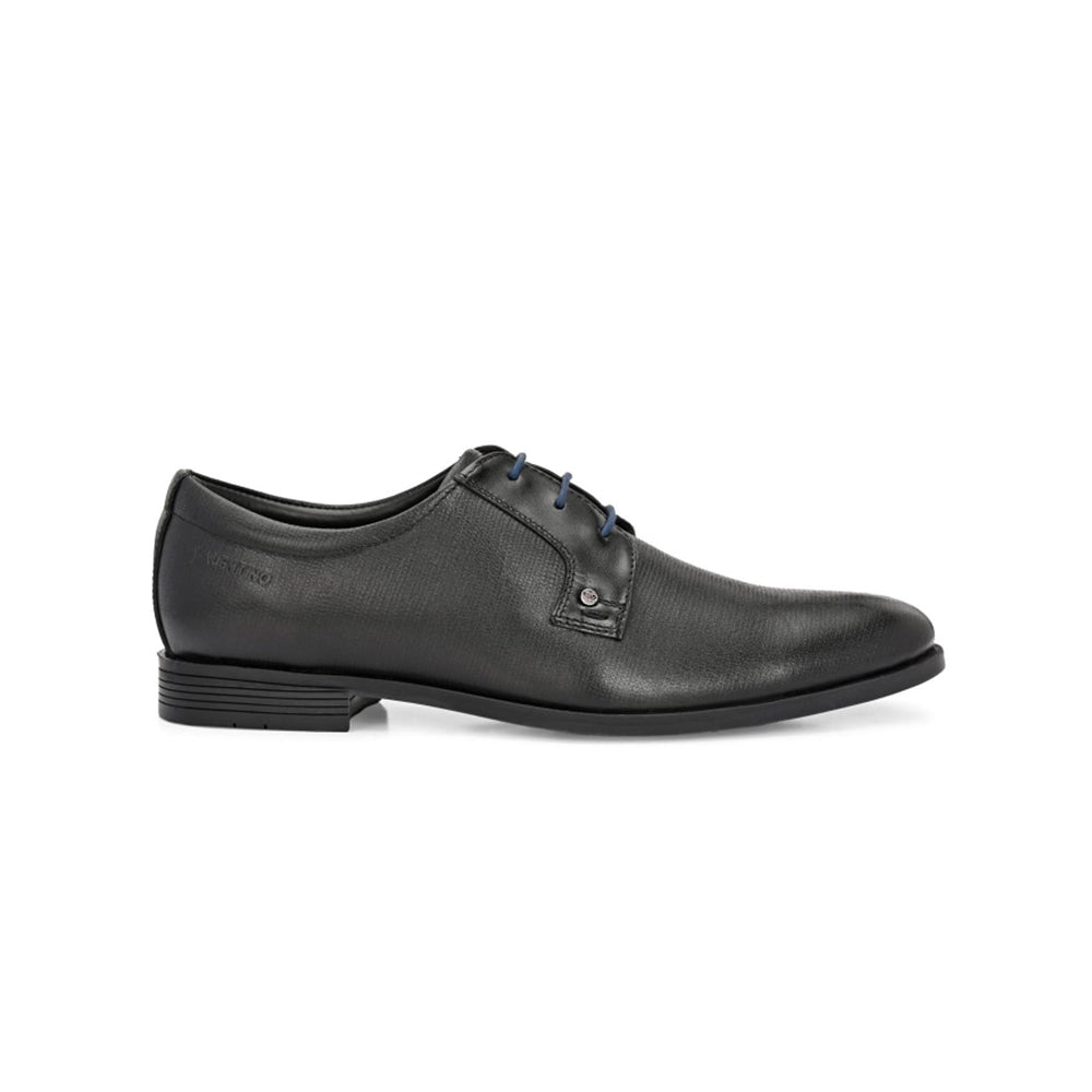 Valentino Men Premium Leather Black Lace-Up Formal Shoes