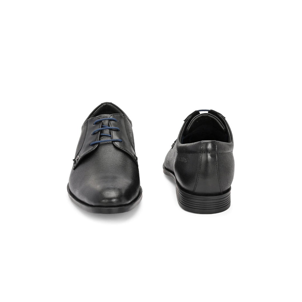 Valentino Men Premium Leather Black Lace-Up Formal Shoes
