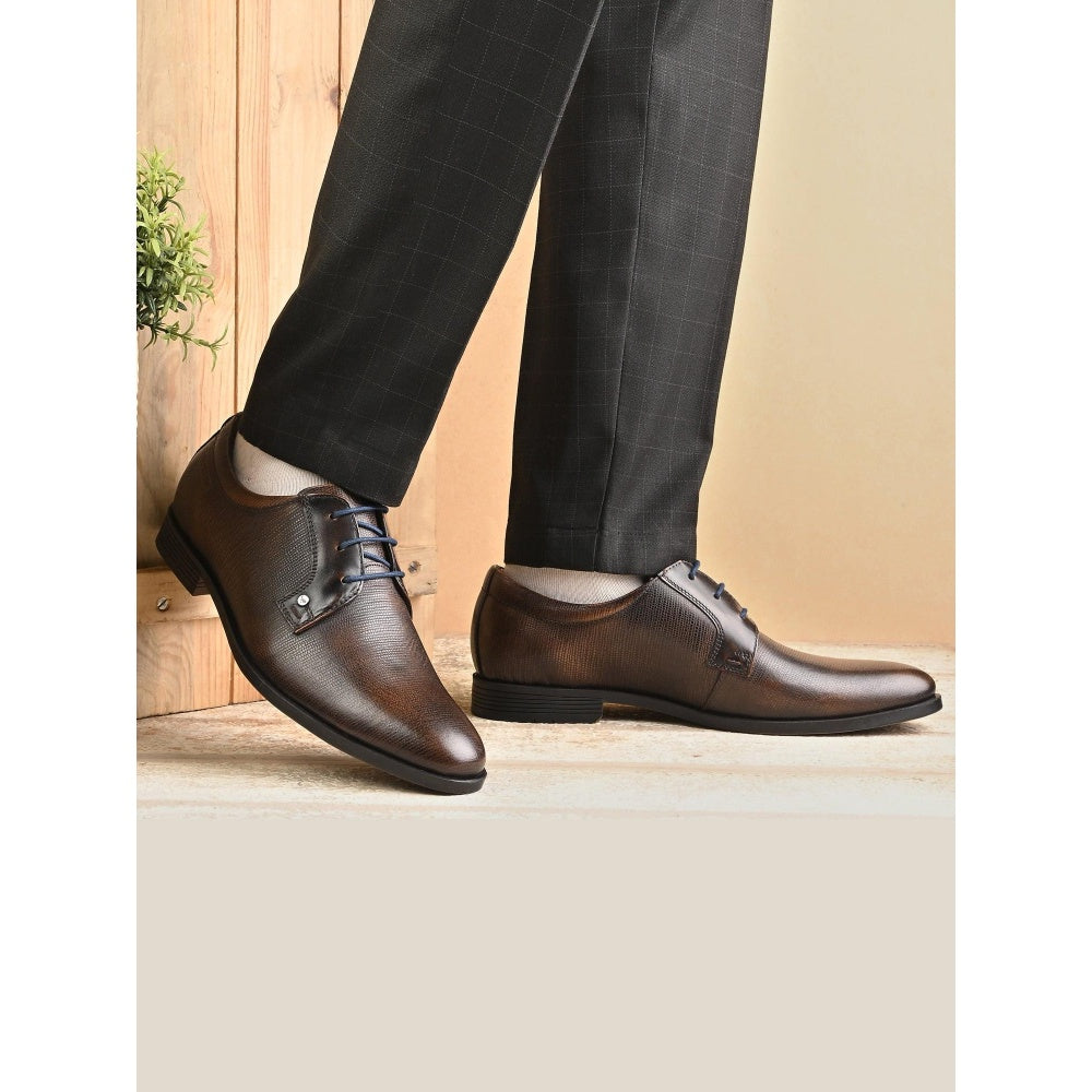 Valentino Men Premium Leather Pine Lace-Up Formal Shoes