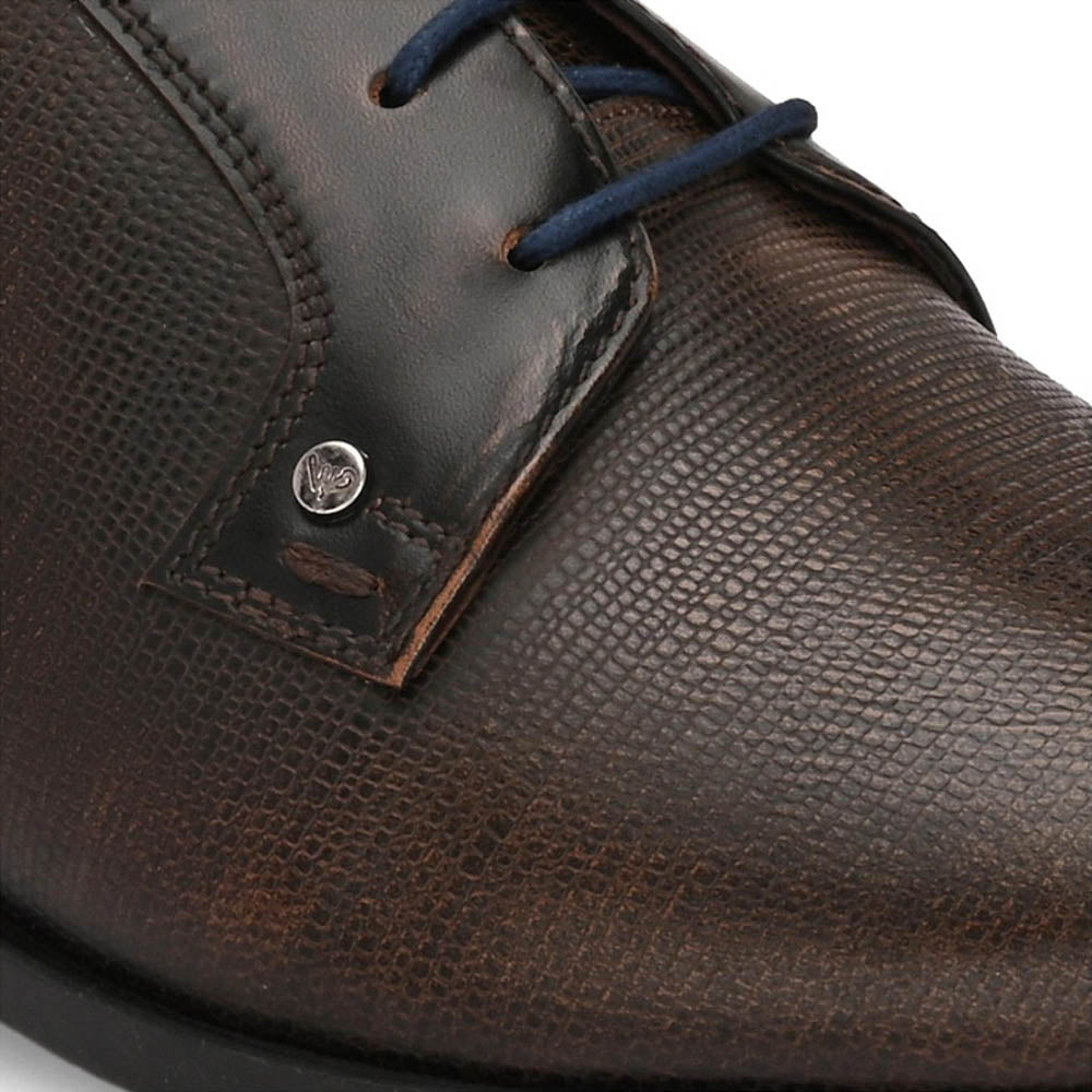 Valentino Men Premium Leather Pine Lace-Up Formal Shoes