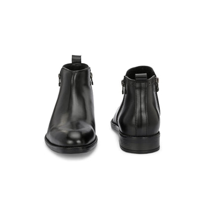 Valentino Men Premium Leather Ankle Side Zipper Boot