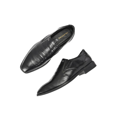 Valentino Men Premium Leather Black Slip-On Formal Loafer Shoes