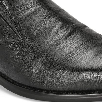 Valentino Men Premium Leather Black Slip-On Formal Loafer Shoes