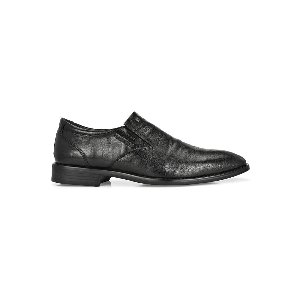 Valentino Men Premium Leather Black Slip-On Formal Loafer Shoes