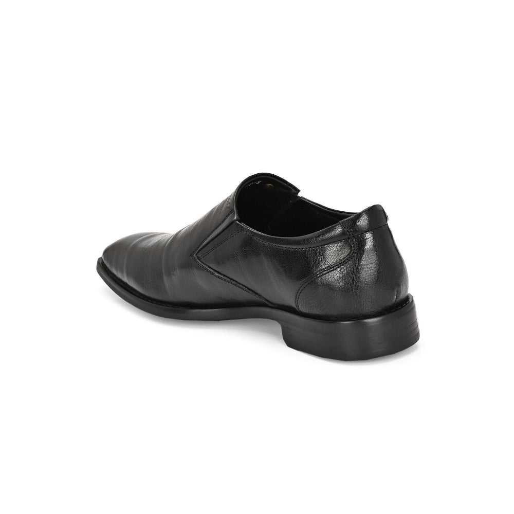 Valentino Men Premium Leather Black Slip-On Formal Loafer Shoes