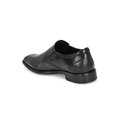 Valentino Men Premium Leather Black Slip-On Formal Loafer Shoes
