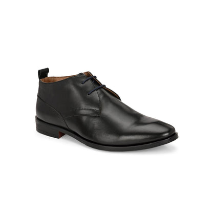 Valentino Men Premium Leather Black Lace-Up Formal Derby Shoes