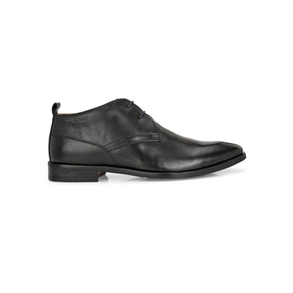 Valentino Men Premium Leather Black Lace-Up Formal Derby Shoes