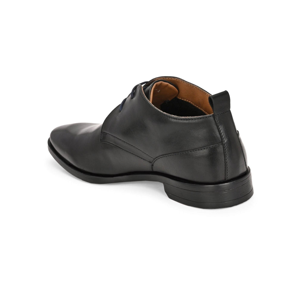 Valentino Men Premium Leather Black Lace-Up Formal Derby Shoes